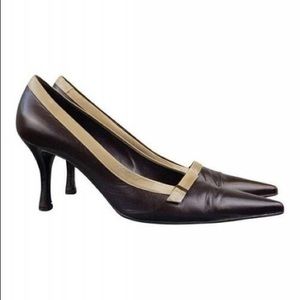 SERGIO ROSSI Vintage High Heel Pointed Toe Brown